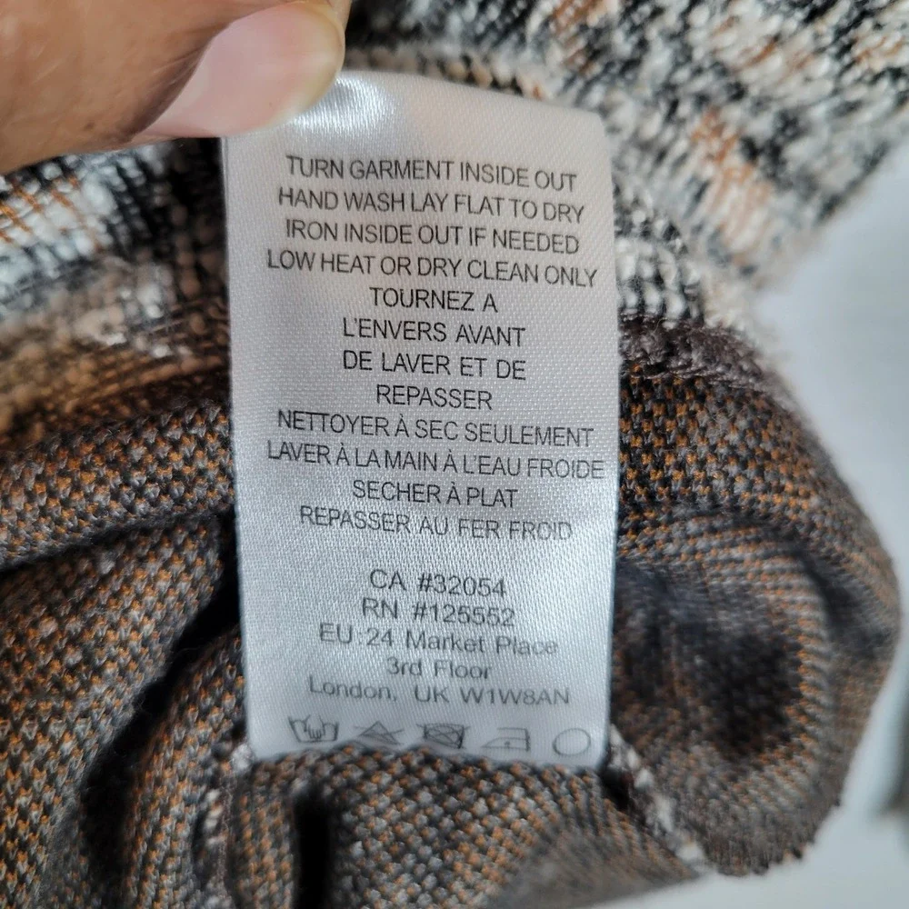 DOLAN Womens Tweed Textured Fringe Zip Blazer Jacket Size Small Beige Preppy - Picture 2 of 10